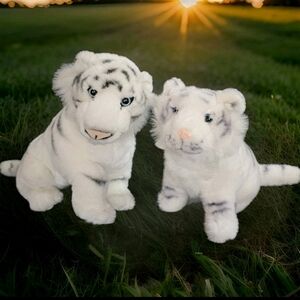 White Tiger Plush Lot Of 2 Retired Barnum & Bailey 15" Fiesta & Genich 11" EUC